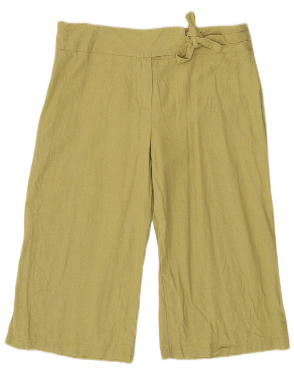 Marks & Spencer Damskie spodnie capri z szerokimi nogawkami W32 L18 Zielone