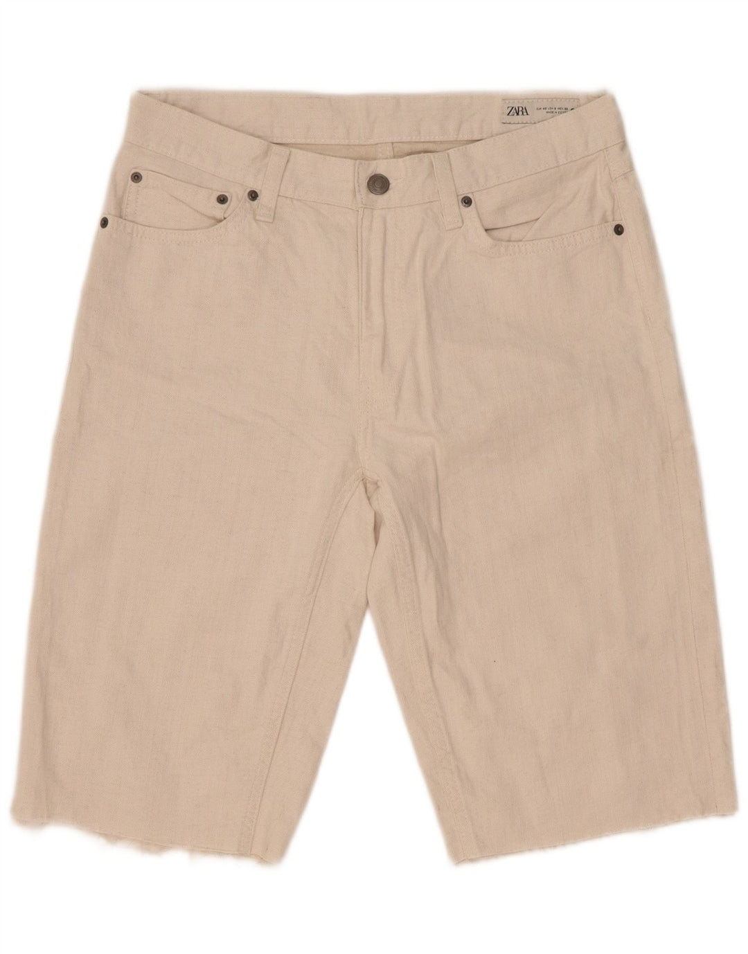Damskie spodenki jeansowe Zara EU 40 Medium W30 Biała bawełna