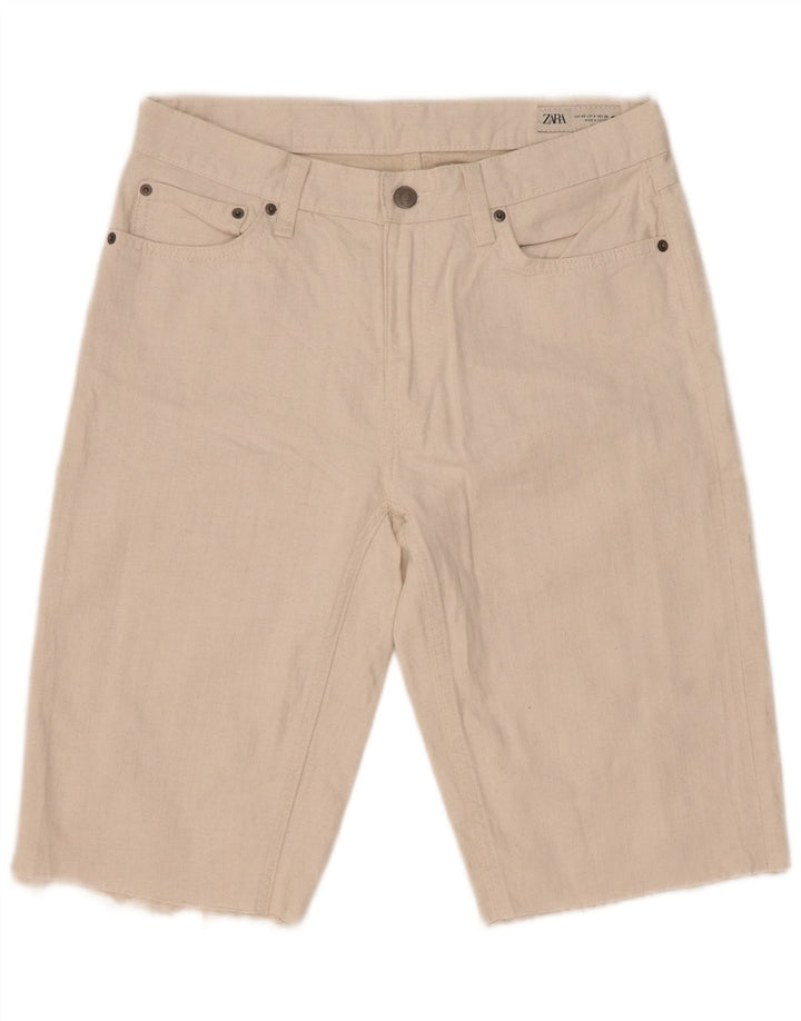 Damskie spodenki jeansowe Zara EU 40 Medium W30 Biała bawełna