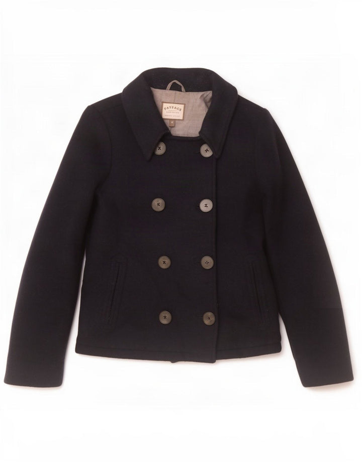 Płaszcz damski Fat Face Pea Coat UK 10 Small, granatowy, wełniany