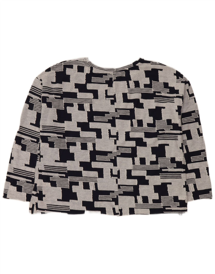 Damski top Zara z rękawem 3/4, UK 14, średni granatowy, geometryczny, bawełniany