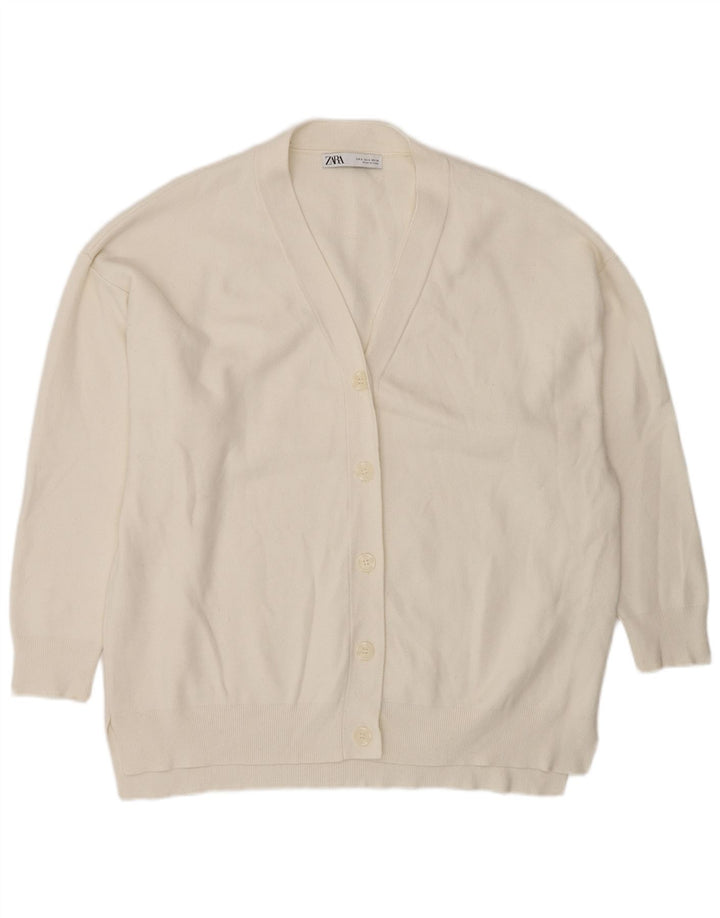 Damski sweter oversize Zara UK 10 Small White Wiskoza