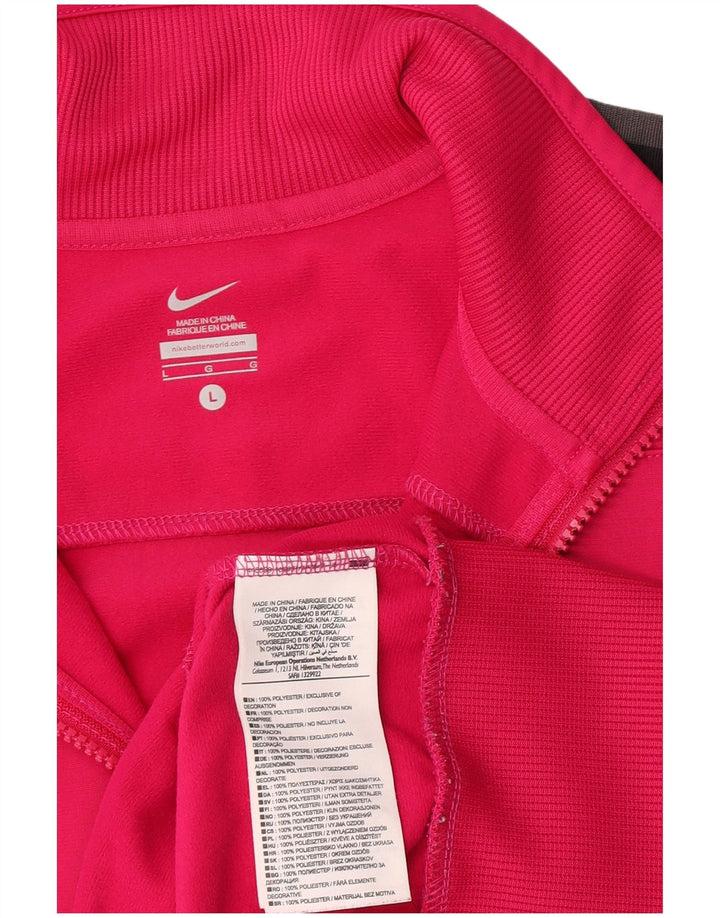 Damska kurtka dresowa Nike UK 14, duży, różowy, poliestrowy blok kolorów