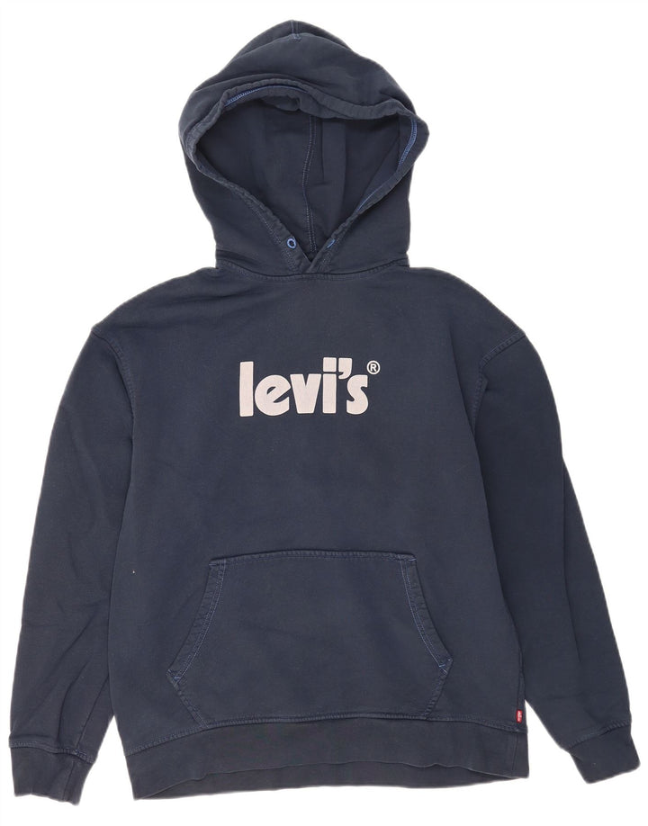 Męski sweter z kapturem Levi's z grafiką, średni granatowy, bawełniany
