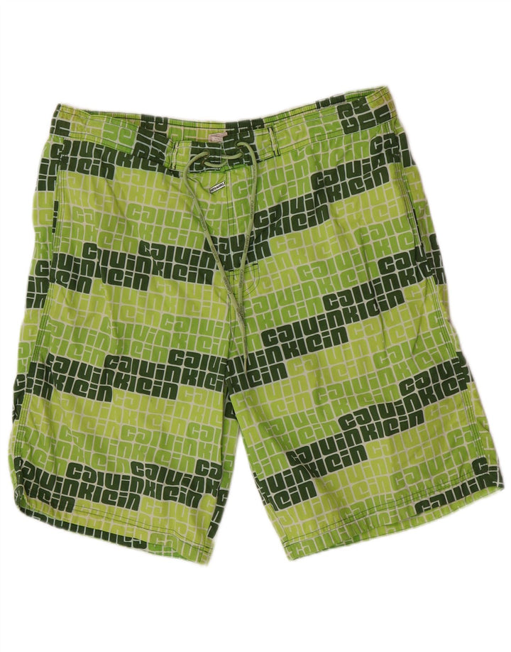 Męskie spodenki kąpielowe Calvin Klein Graphic, duże, zielone, nylonowe