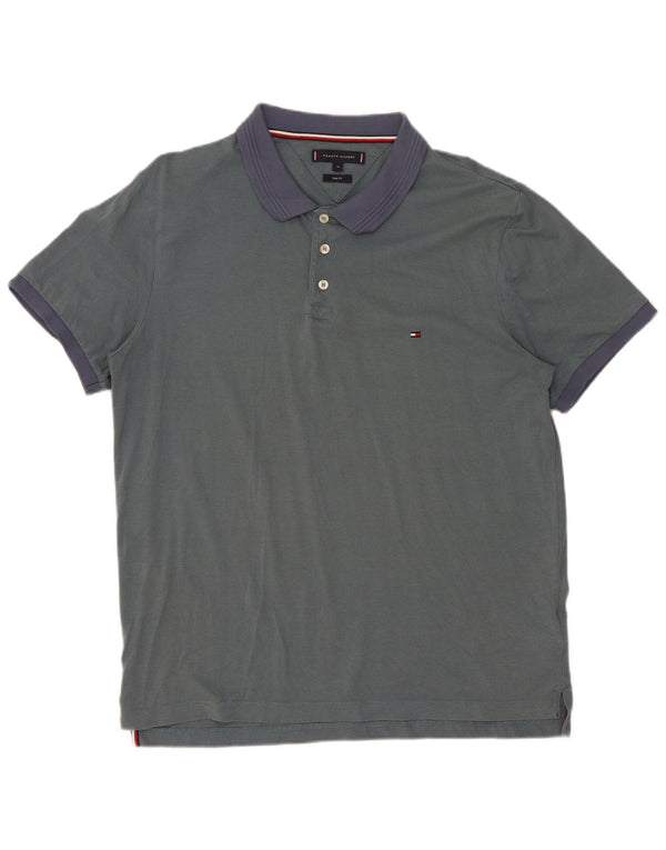 Męska koszulka polo Slim Fit Tommy Hilfiger XL, szara bawełna