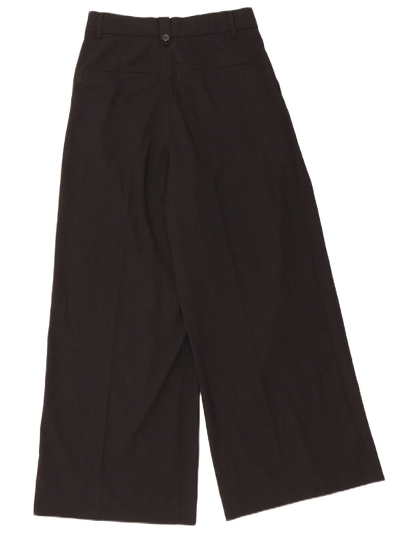 Damskie spodnie chino z szerokimi nogawkami Zara XS W24 L27 Czarny poliester