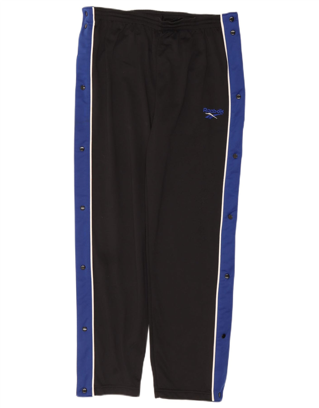 Męskie spodnie dresowe Reebok, małe, czarne, z poliestru w blokach kolorów