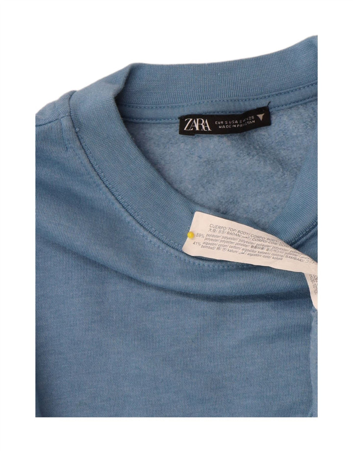 Damska bluza Zara Crop Sweter UK 10 Small Blue Polyester