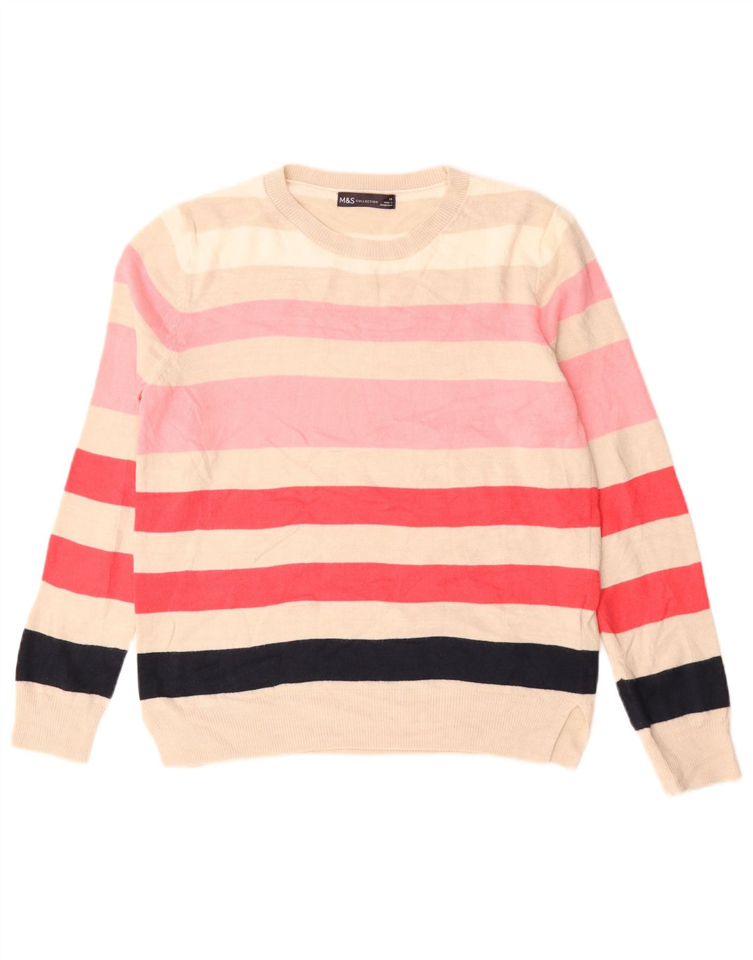 Marks & Spencer Damski sweter z okrągłym dekoltem, UK 10, mały, wielokolorowy
