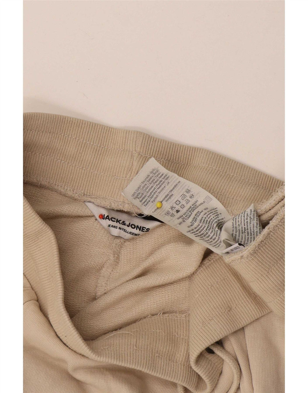 Męskie spodenki sportowe Jack & Jones, małe, beżowe, bawełniane