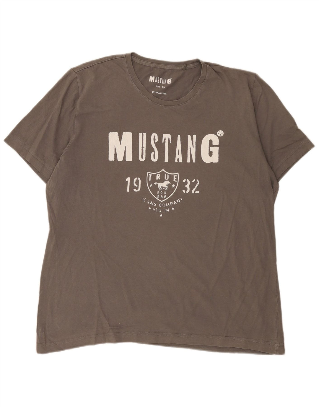 Męska koszulka z grafiką Mustang Top XL, szara bawełna