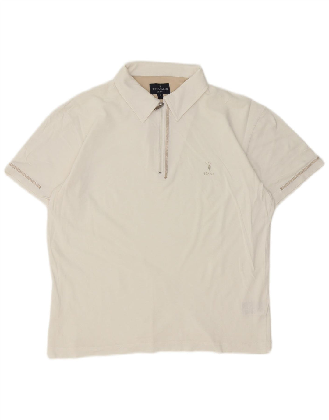 Męska koszulka polo Trussardi Jeans, mała, biała, bawełniana