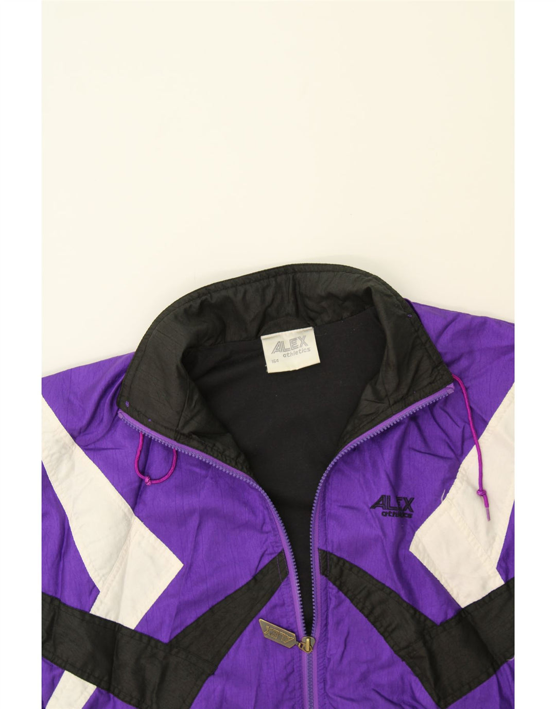 ALEX Boys Tracksuit Top Jacket 14-15 Years Purple Colourblock Polyester Vintage ALEX and Second-Hand ALEX from Messina Hembry 