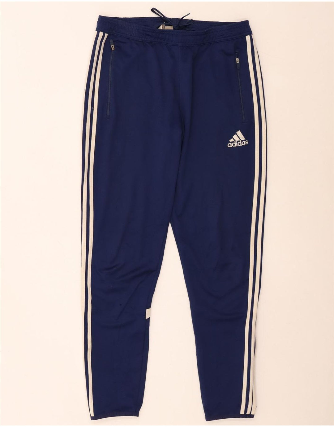 Męskie spodnie dresowe Adidas Climacool, duże, granatowe, z blokami kolorów