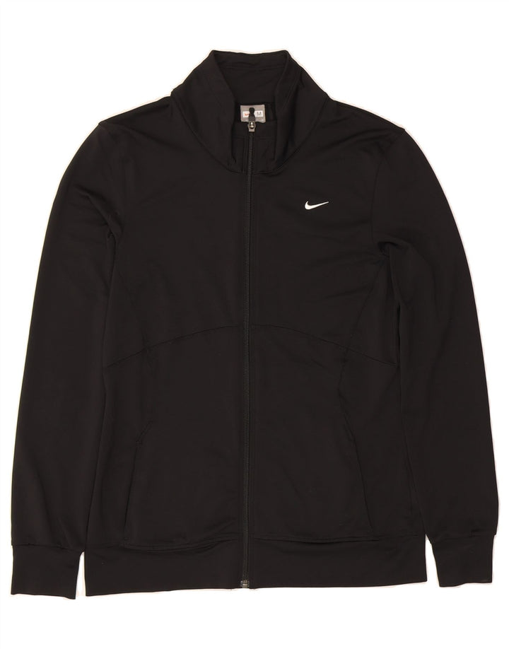 NIKE Womens Tracksuit Top Jacket UK 12/14 Medium Black Polyester Vintage Nike and Second-Hand Nike from Messina Hembry 