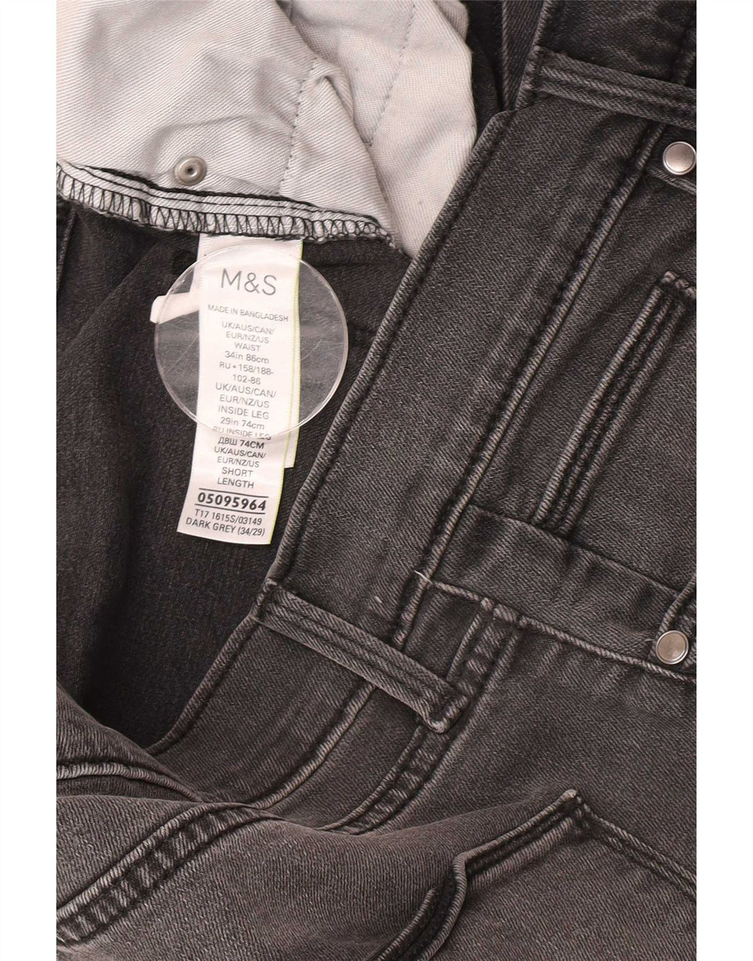 Marks & Spencer Męskie jeansy slim W34 L29 Szara bawełna