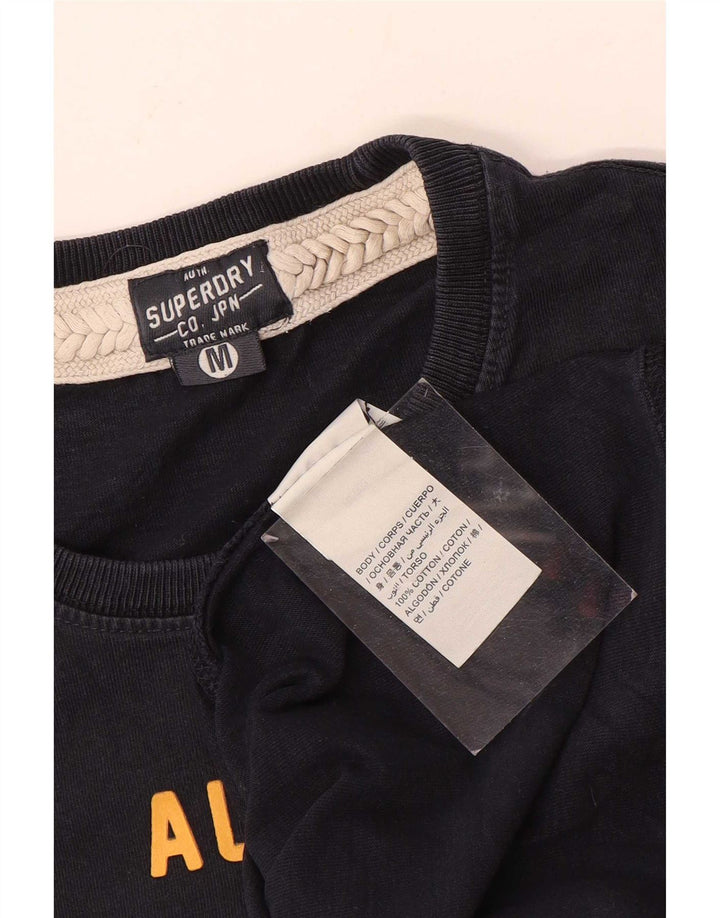 Męski T-shirt z grafiką Superdry, bawełniany, średni czarny