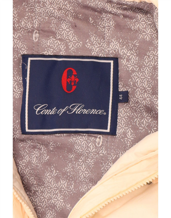 CONTE OF FLORENCE Damski płaszcz wiatrówkowy IT 44 Średni złamany biały poliester