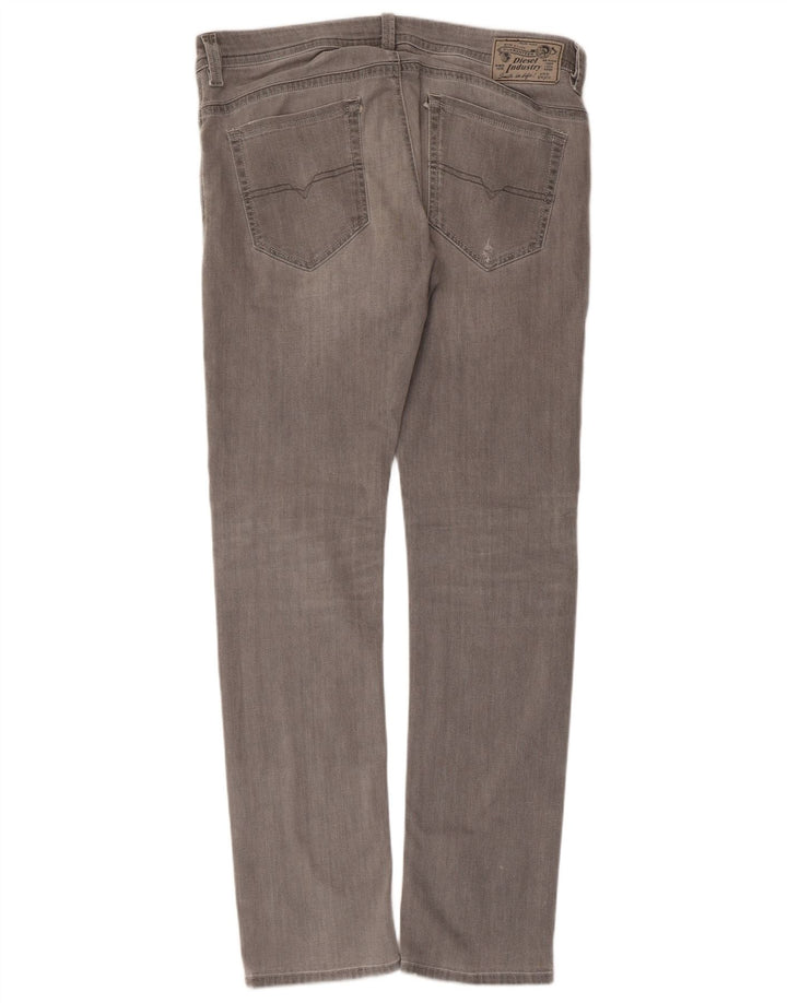 DIESEL Damskie Thavar Slim Skinny Jeans W34 L32 Szara bawełna