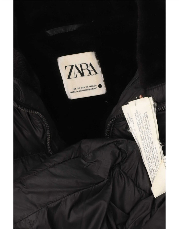 Damska ocieplana kurtka Zara UK 6 XS, czarny poliester
