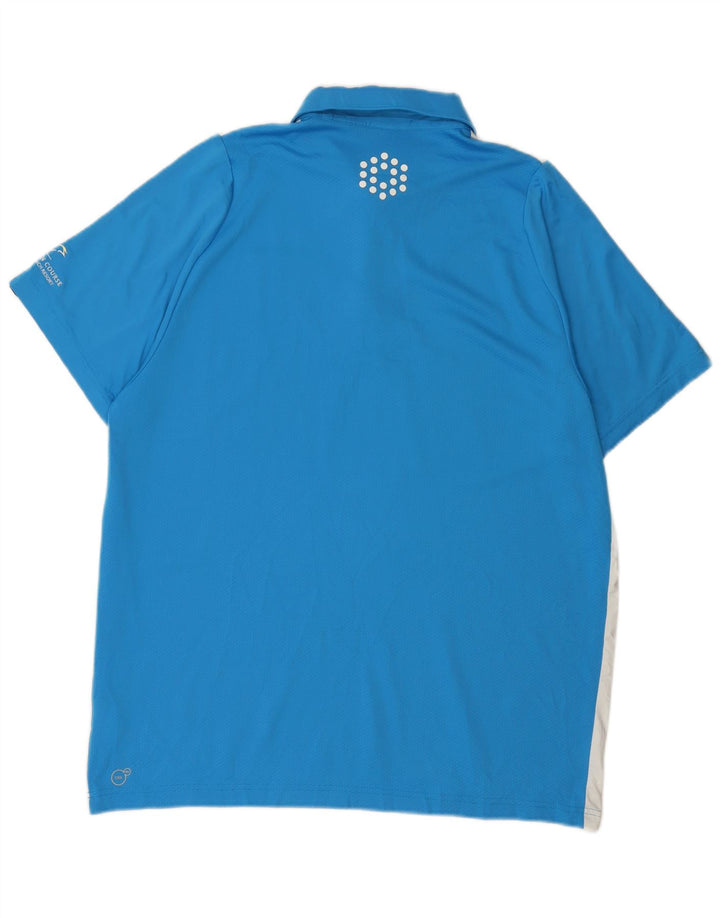 Męska koszulka polo PUMA XL, niebieski, poliester z blokami kolorów
