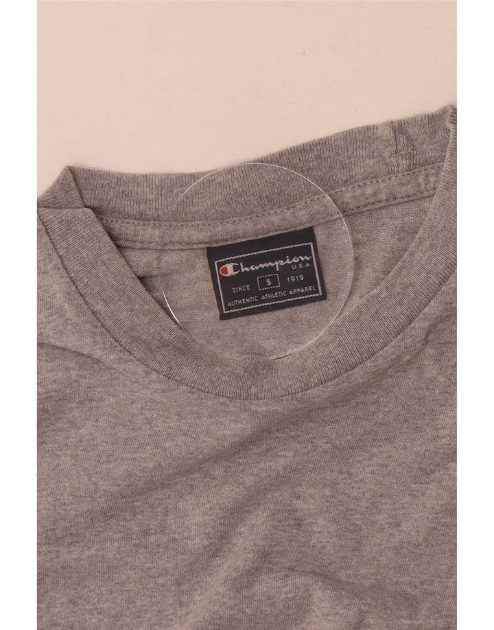 Męski T-shirt Champion z grafiką, mały, szary, bawełniany