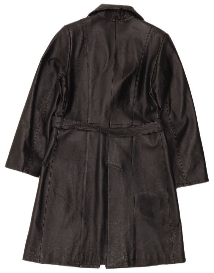 LAVORAZIONE ARTIGIANALE Damski płaszcz skórzany IT 44 Średniej czarnej skóry