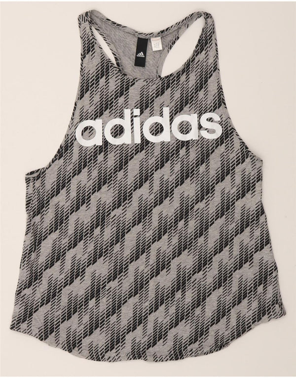Damska kamizelka graficzna Adidas Top UK 12 Średni szary geometryczny