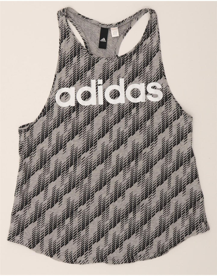 Damska kamizelka graficzna Adidas Top UK 12 Średni szary geometryczny