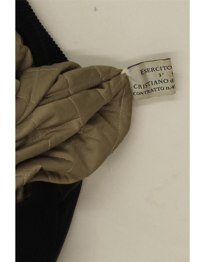 Esercito Męska skórzana kurtka wojskowa IT 52/54 XL Czarna skóra