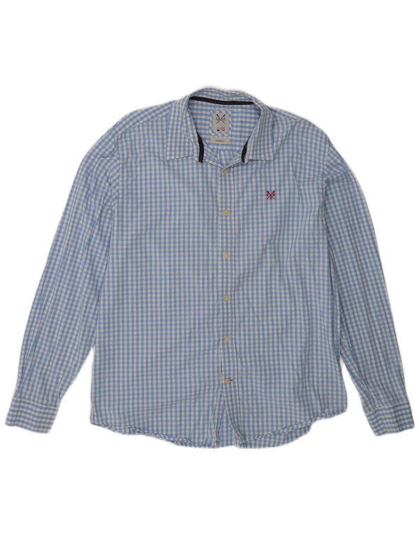 Crew Clothing Męska koszula o klasycznym kroju XL, niebieska bawełniana kratka