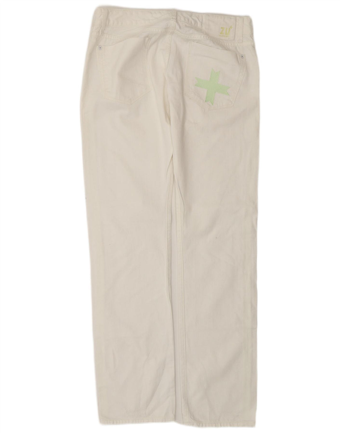 Damskie proste dżinsy ZU ELEMENTS W32 L34 Biała bawełna