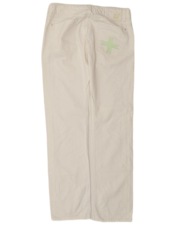 Damskie proste dżinsy ZU ELEMENTS W32 L34 Biała bawełna