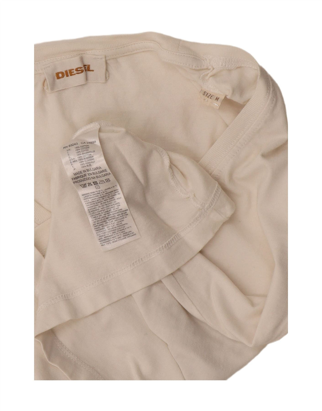 Damska koszulka z krótkim rękawem Diesel z grafiką Top UK 12, średnia, biała, bawełniana