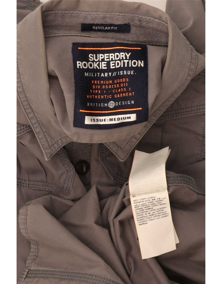 Męska koszula Superdry o regularnym kroju, średnioszara, bawełniana
