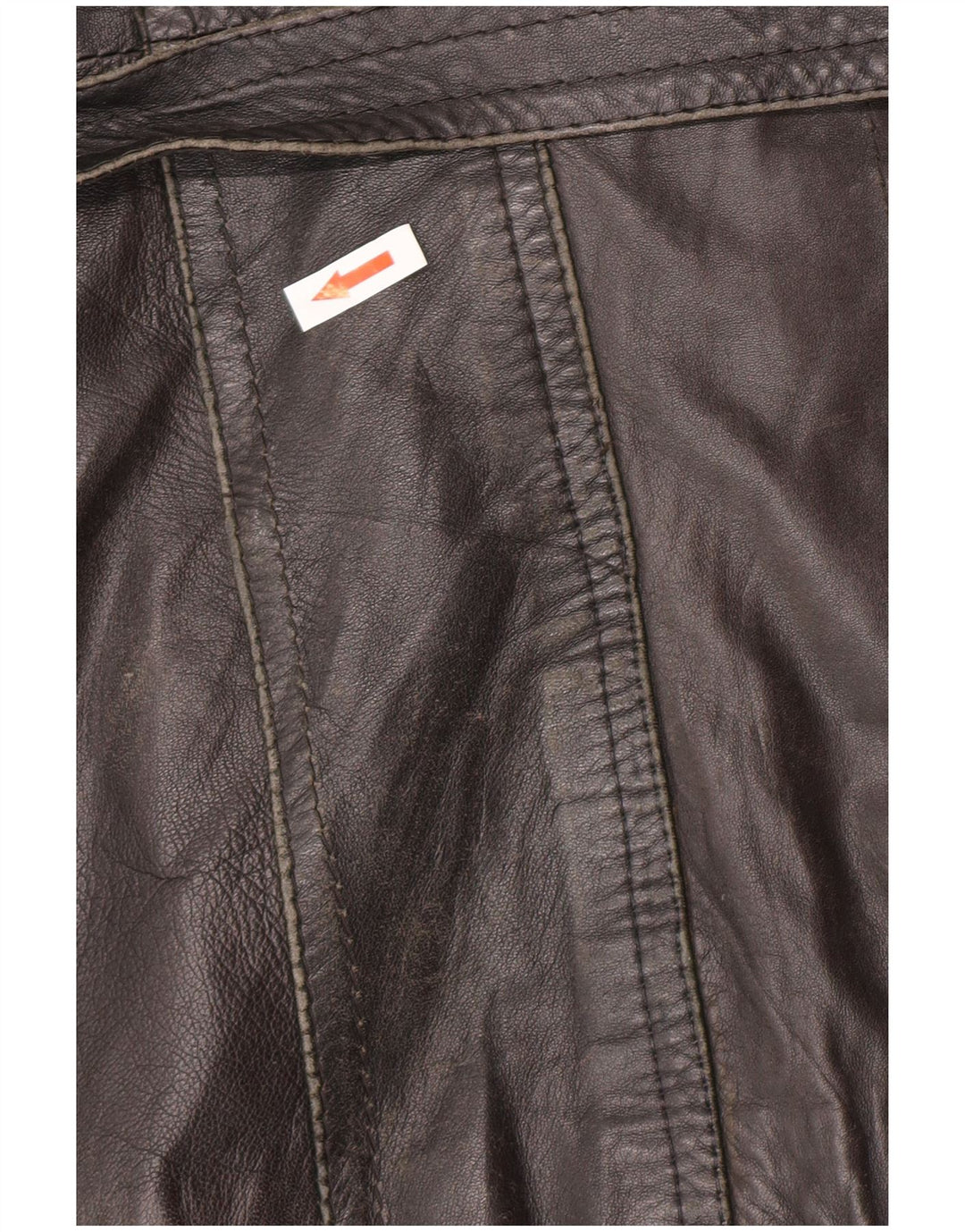 Vintage męska dwurzędowa skórzana kurtka UK 34 XS czarna retro