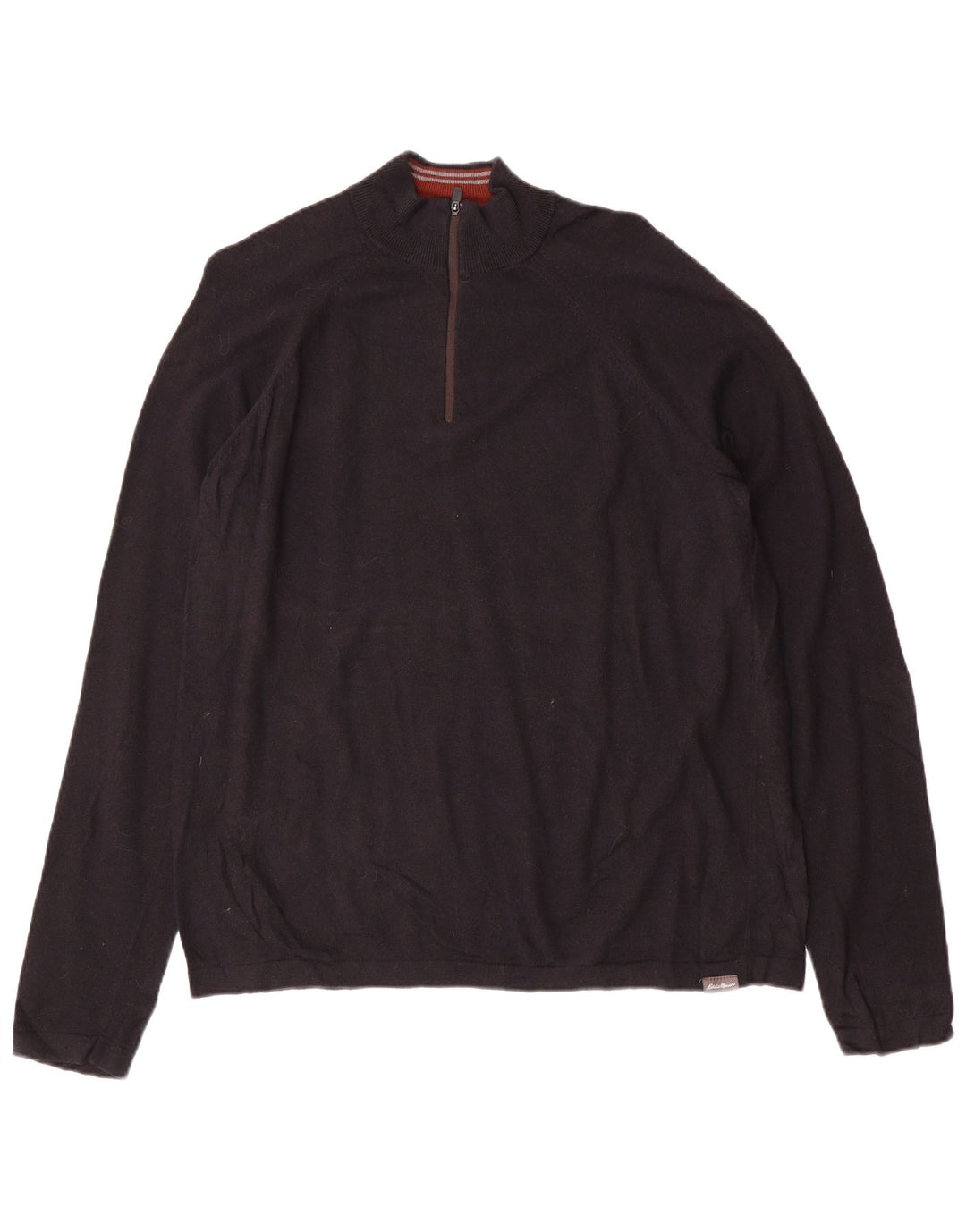 Męski sweter z zamkiem błyskawicznym Eddie Bauer, duży czarny sztuczny jedwab