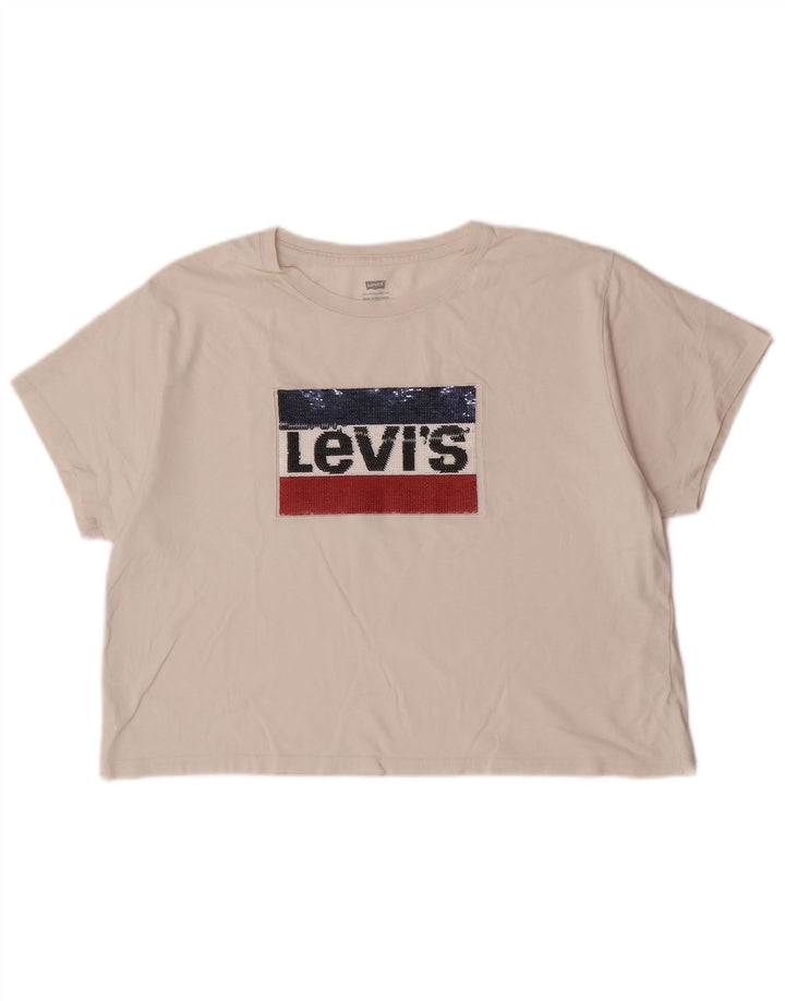 Damska koszulka z grafiką Levi's Top UK 14 Średnia biel