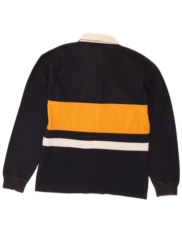 Męska koszulka polo do rugby KAPPA z długim rękawem XL, granatowa, z blokami kolorów