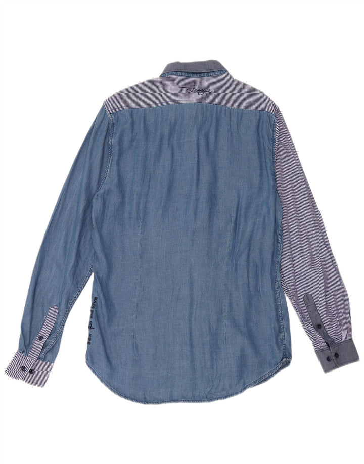 Koszula męska Desigual, duża, niebieska, patchworkowa z lyocellu