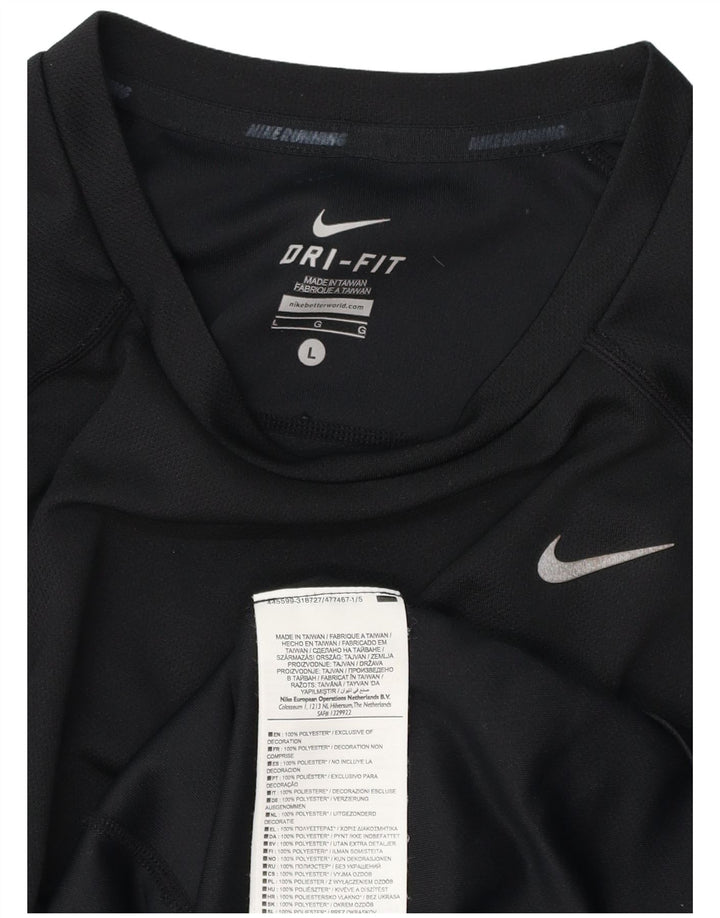 Męski T-shirt NIKE Dri Fit, duży, czarny, poliester