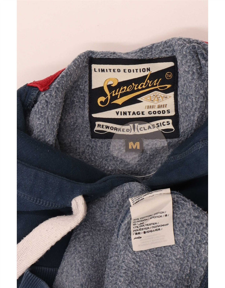 Męski sweter z kapturem Superdry z grafiką, średni granatowy, bawełniany
