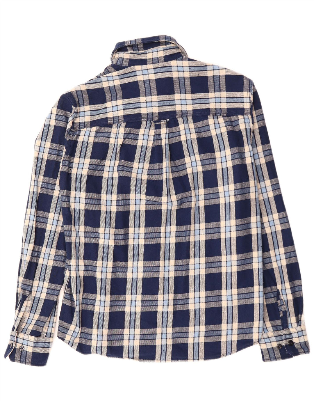 Męska koszula flanelowa JACK & JONES, bawełniana, w średnią granatową kratkę
