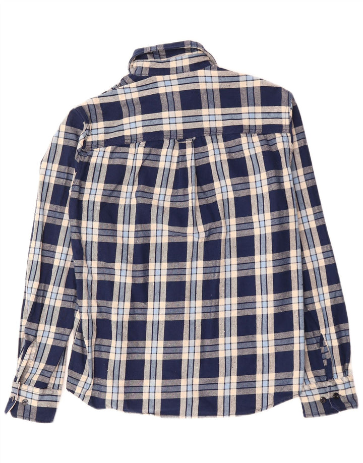 Męska koszula flanelowa JACK & JONES, bawełniana, w średnią granatową kratkę