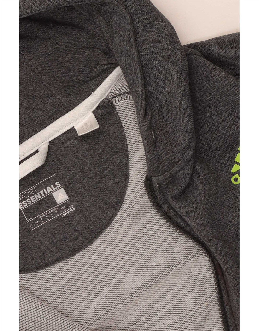 Adidas Męski sweter z kapturem i zamkiem, duży szary