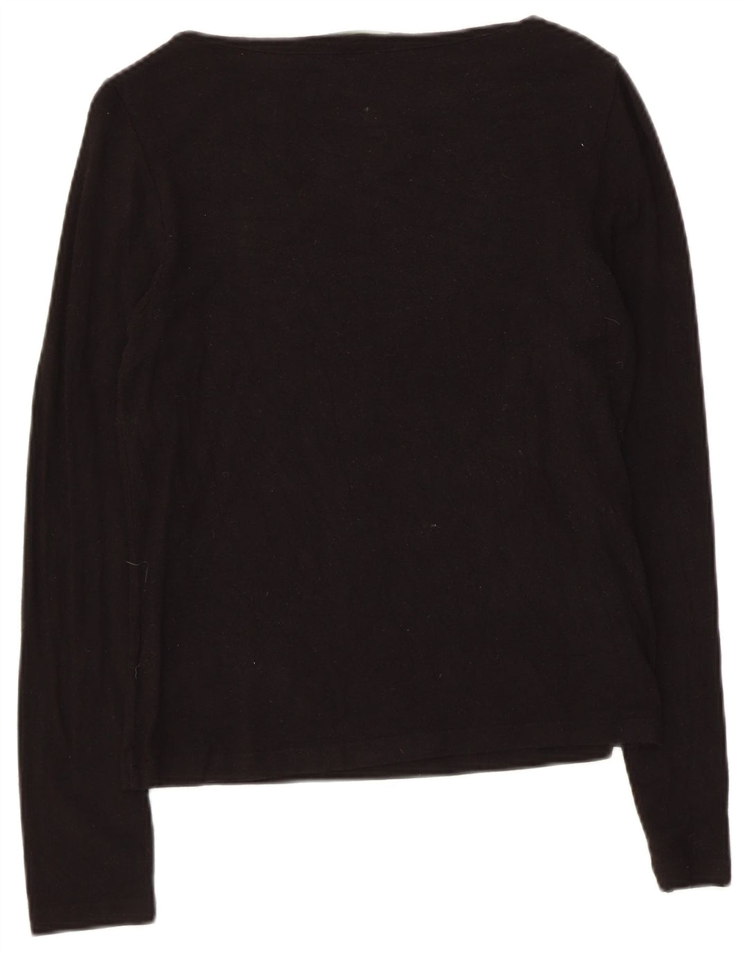 Damski top Ralph Lauren Petite z długim rękawem, UK 8, mały czarny sztuczny jedwab