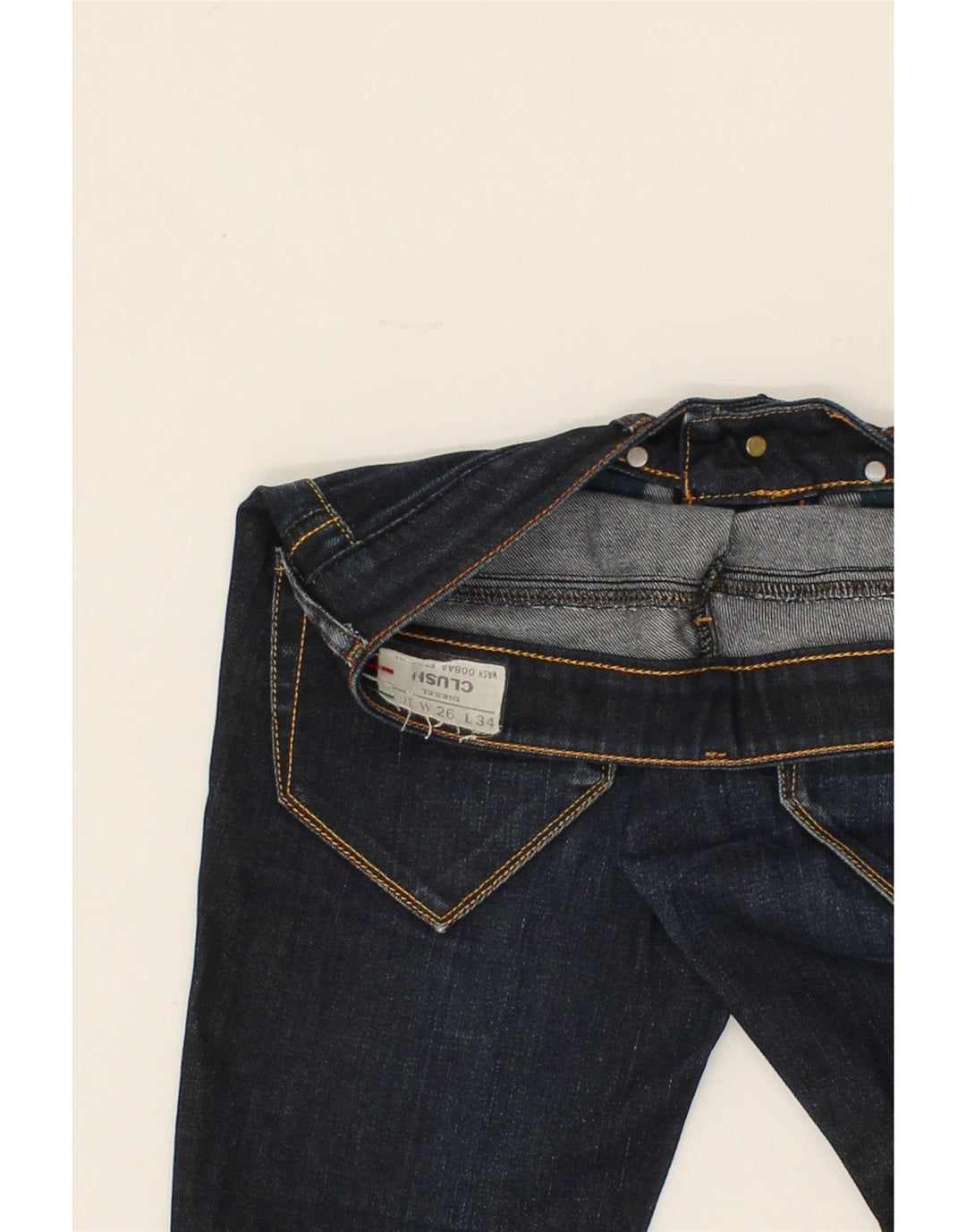 DIESEL Womens Clush Slim Jeans W26 L34  Navy Blue Cotton Vintage Diesel and Second-Hand Diesel from Messina Hembry 