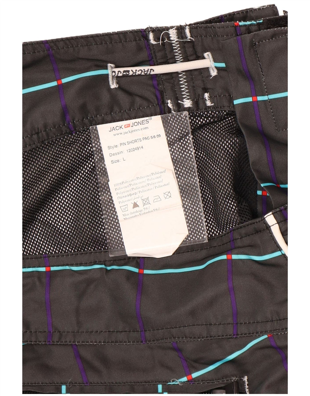 Męskie spodenki kąpielowe Jack & Jones z grafiką, duże, czarne, z poliestru w kwiaty