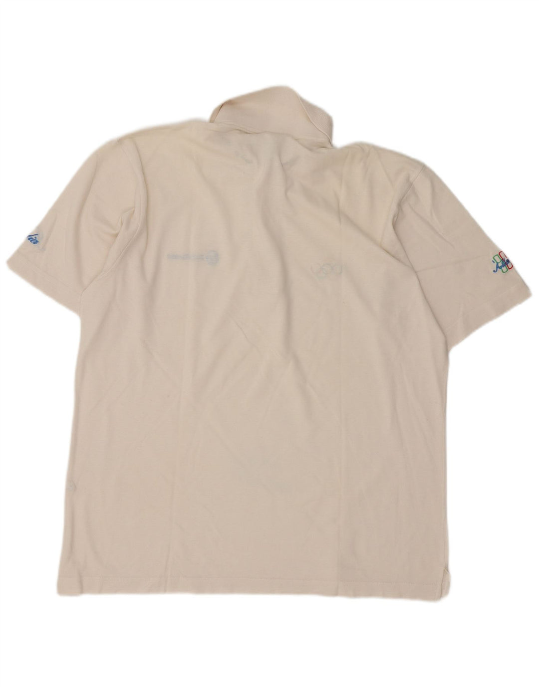 Męska koszulka polo olimpijska Sergio Tacchini, duża, biała, bawełniana